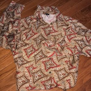 Talbots Silky Paisley Button Down